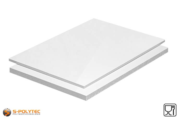 Unsere PP-H Platten in weiß im Standardformat 2x1m