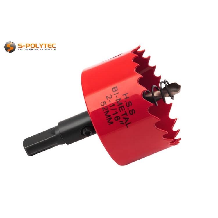 Our 52mm hole saw made of HSS bi-metal guarantees precise cuts and durability