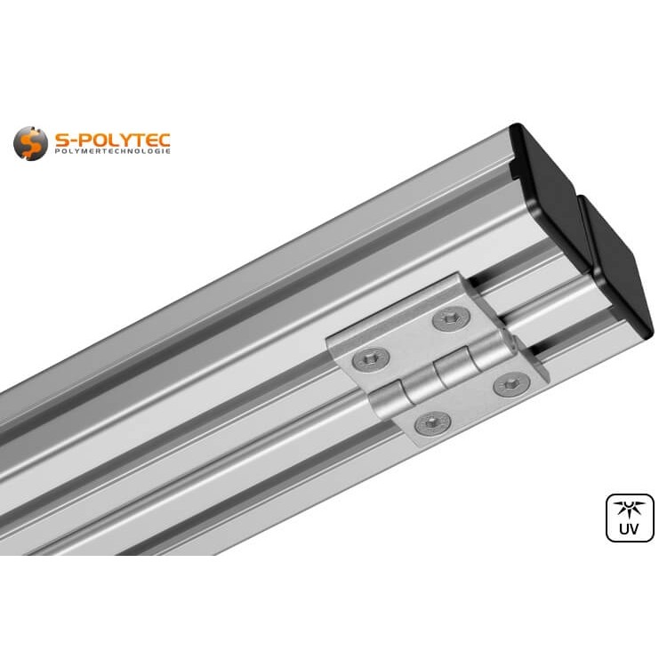 We recommend using T-slot nuts and countersunk screws for mounting on aluminium construction profiles