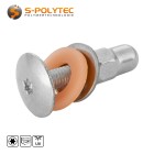 unpainted stainless steel balcony screw with metric M5 thread