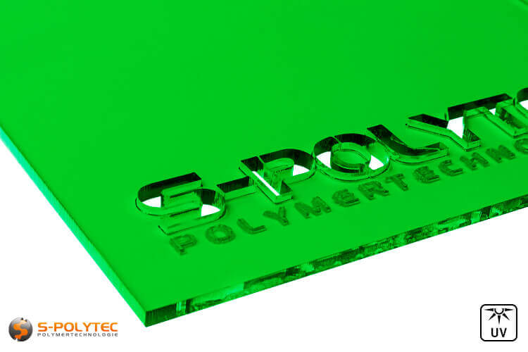 Acrylic glass green transparent in lasercut