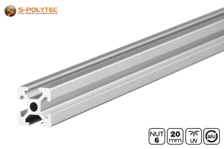 Our silver construction profiles 20x20 groove 6 are compatible with I-type system profiles