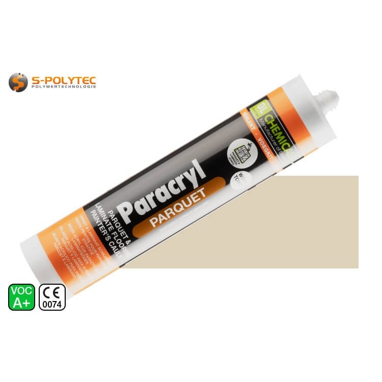 Paracryl Parquet Beige 310ml - Parquet acrylic for light wood floors, floorboards, parquet, skirting boards, laminate and cork.