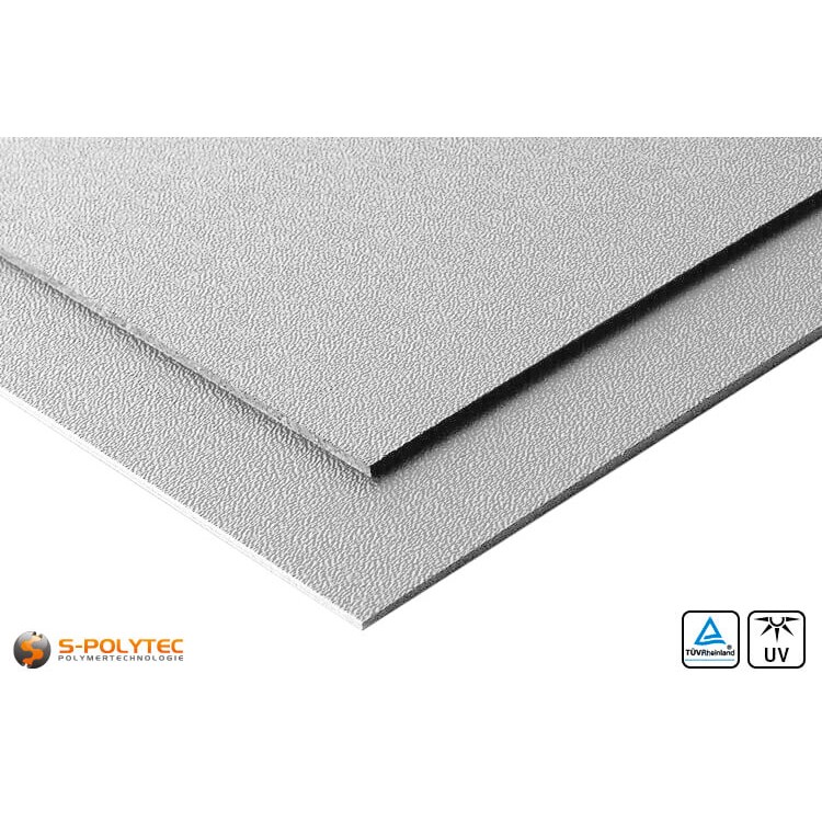ASA/ABS sheets grey grained (RAL 7040) cut to size UV-resistant - detailed view