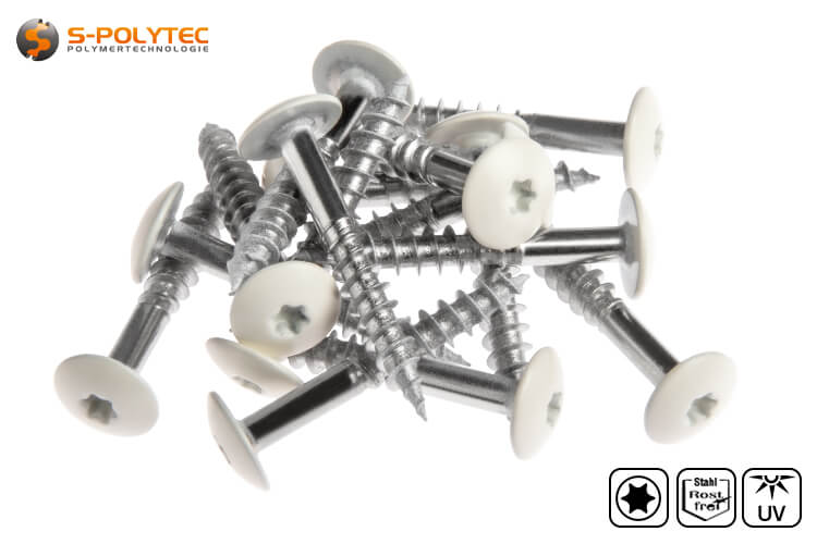 The white screws for Trespa® panels in White are made of A4 stainless steel
