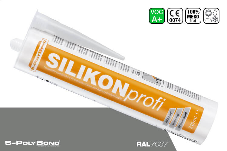 S-Polybond SILIKONprofi alkoxy-silicone dusty grey (RAL 7037)