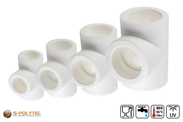 Fittings for the Aqua-Plus PP-R piping system in white