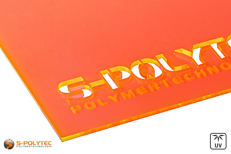 Acrylic glass orange fluorescent (Lasercut)