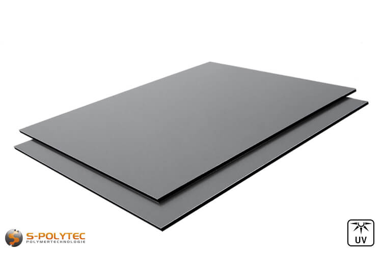 Aluminium composite panels 3mm (a.k.a. dibond) in dusty grey in custom cut