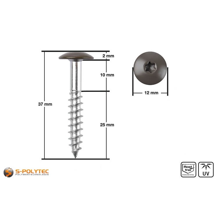 HPL facade screw 5,5 x 35mm in brown