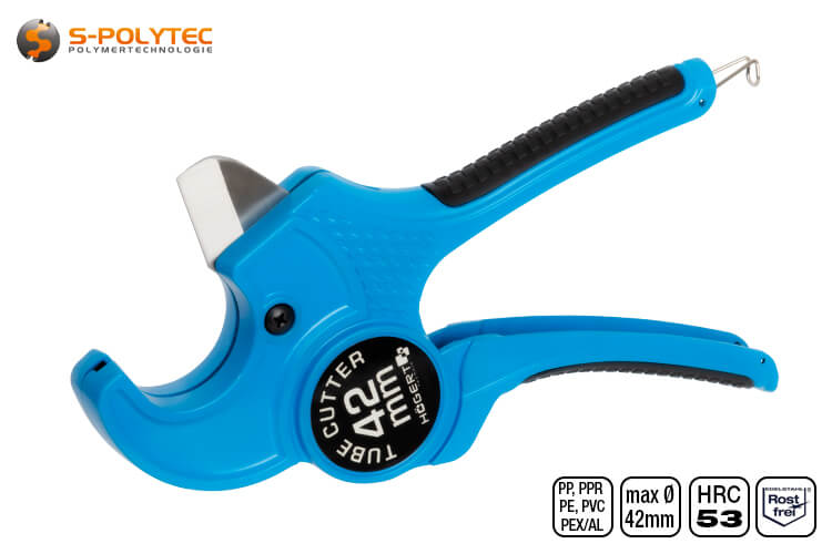 The professional pipe cutter from Högert can also be operated by left-handed people with one hand without any restrictions.