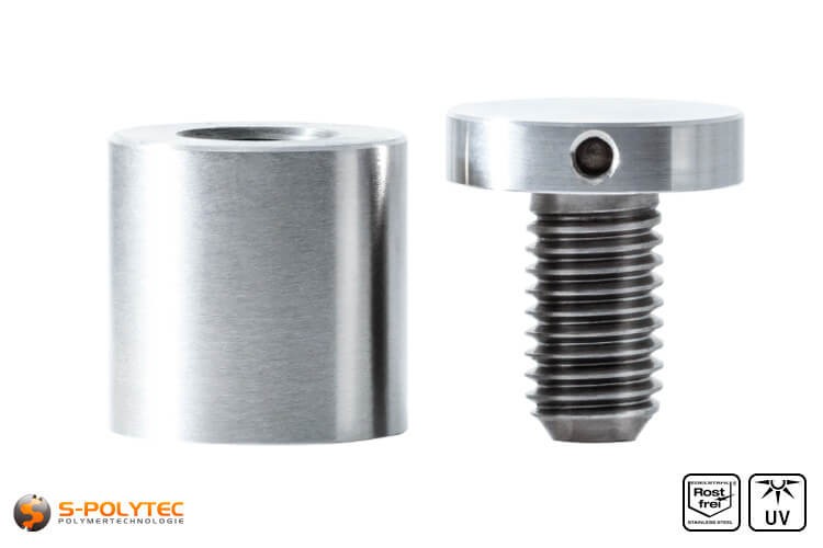 Spacer stainless steel 25 x 25mm screwable SPolytec