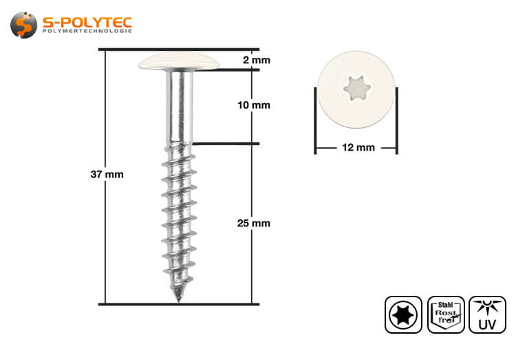 The screw head is painted in Pure White and approved for ventilated facade systems with Trespa® Meteon® FR