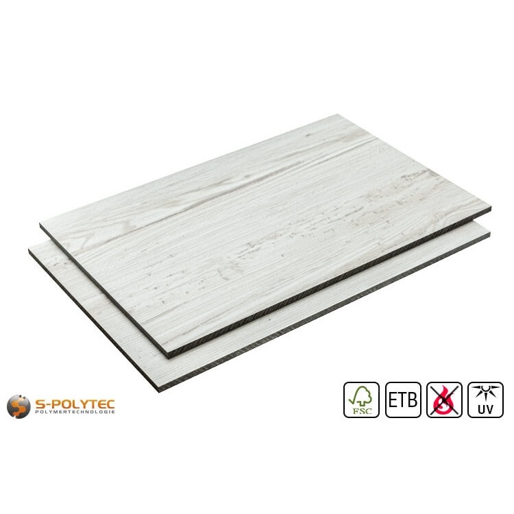 HPL sheets vintage look (oak white) in custom cut made to measure