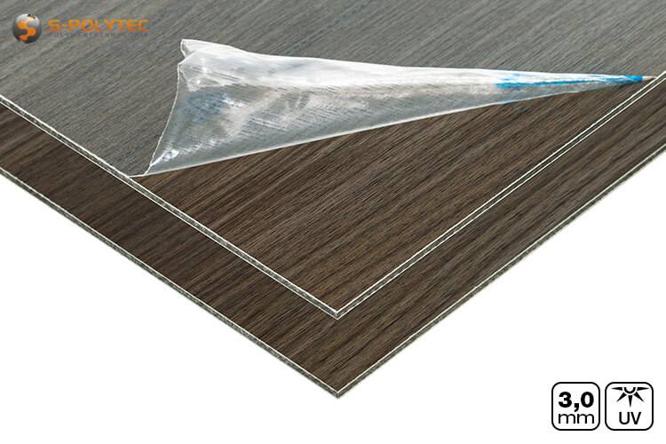 Aluminium composite panels 3mm (dibond) in wood decor ash in custom cut