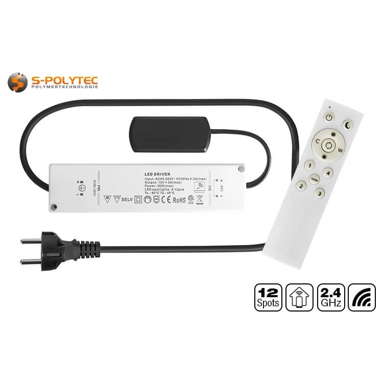 S-Polylight LED SmartHome controller with integrated WiFi module for control via app or voice command