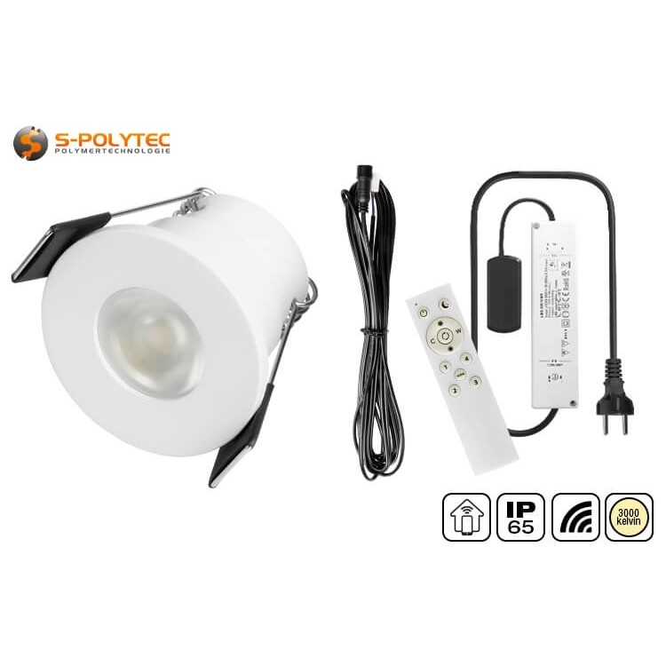 S-Polylight outdoor mini LED spotlights in a SmartHome set with 4, 6, 8, 10 or 12 spotlights are supplied with a WiFi controller