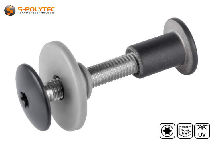 The threaded sleeve of the balcony screw is optionally also available in anthracite or without head lacquering