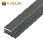 The dusty grey U-profiles made of solid aluminium are suitable as a finish for panels with a thickness of 3mm, 6mm or 8mm, depending on the version