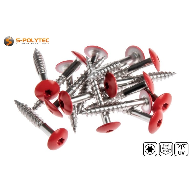 The Carmine Red screws for HPL panels