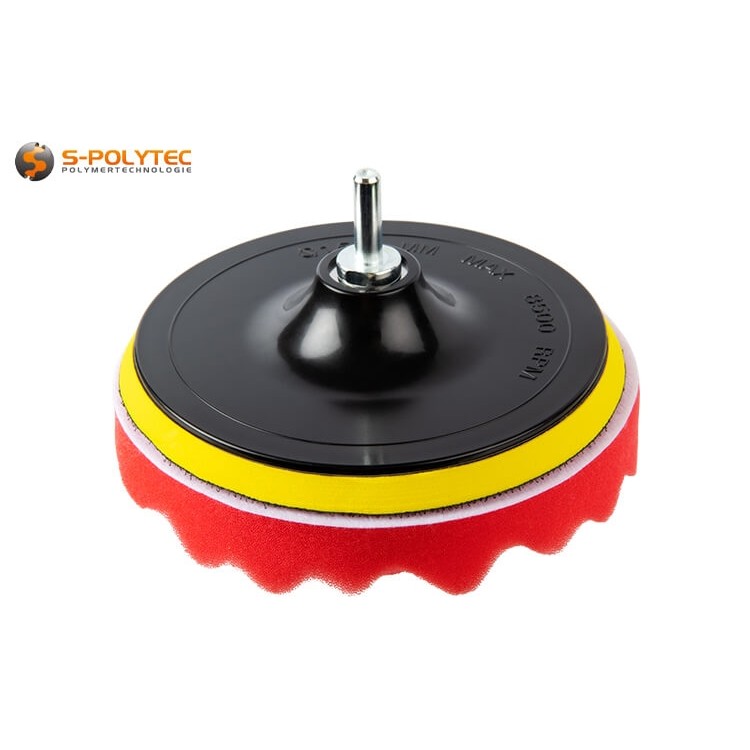 The included drill adapter allows grinding and polishing with cordless screwdrivers and drills