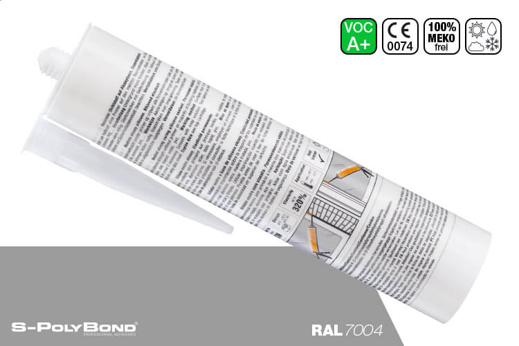 Signal grey silicone based on alkoxy-technologie from S-Polybond SILIKONprofi