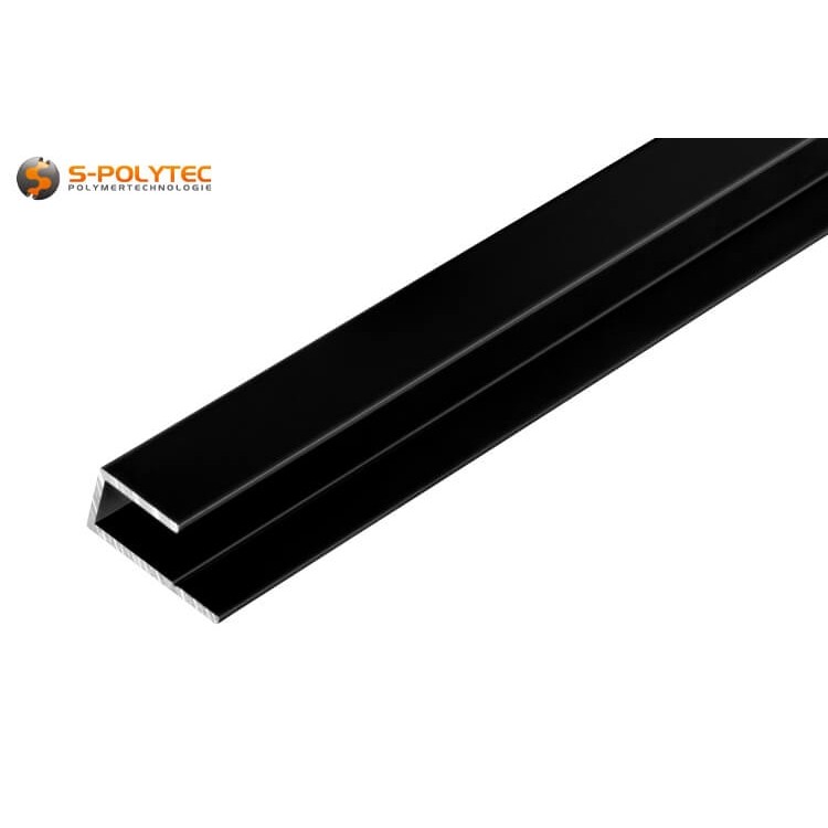 The black U-profiles made of solid aluminium are suitable for finishing panels with a thickness of 3mm, 6mm or 8mm, depending on the version