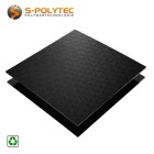 Black HDPE sheet made from 100% recycled material in standard 2x1 metre format