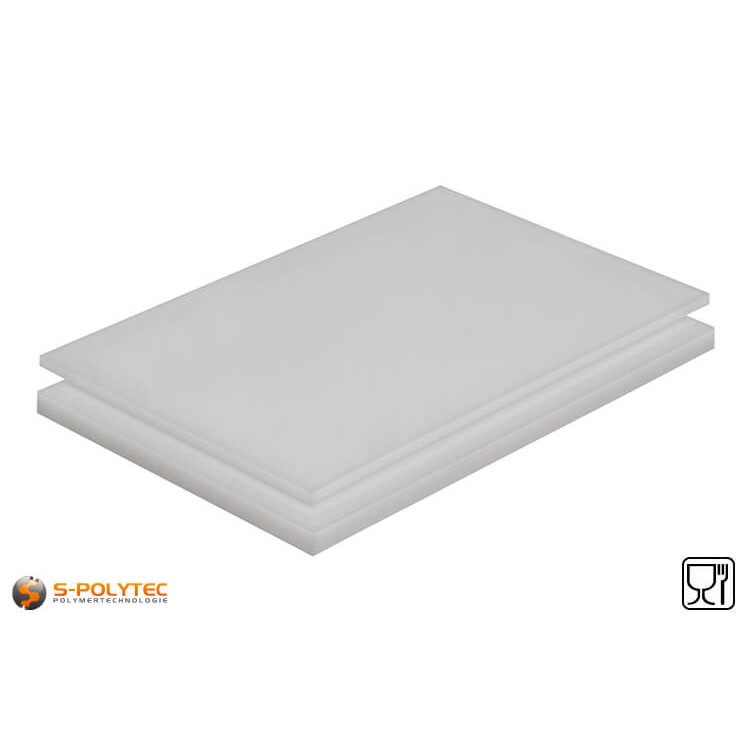 Polyethylene sheets (PE-HD) natural with smooth surface from 1mm to 100mm thickness as standard size sheets 2.0 x 1.0 meters