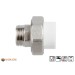Vorschaubild Aqua-Plus PP-R screw coupling in white for PP-R pipes in various sizes with male thread made of brass.