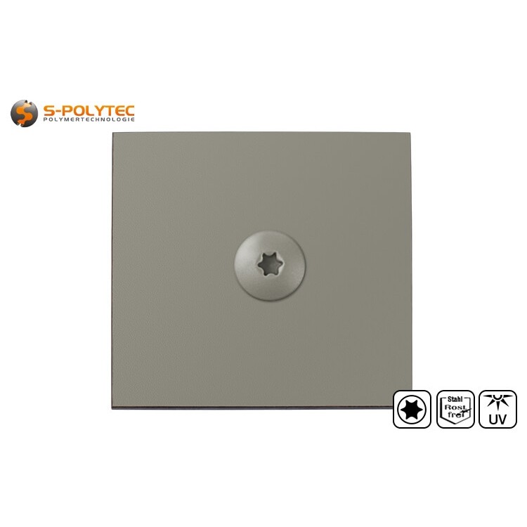 With our painted A4 steel cladding screws in the size Ø 5.5 x 35mm, we offer a fastener for the installation of Trespa® Meteon® UNI COLOURS cladding panels in Mid Grey (A21.5.1).