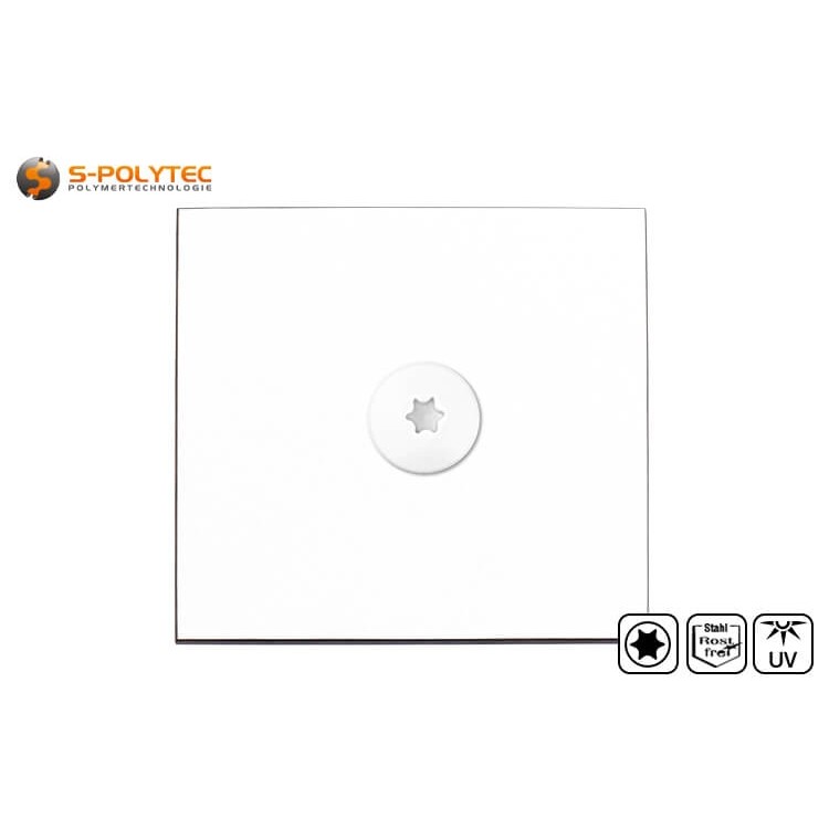 The HPL screws have a marking and are suitable for fastening panels to wooden constructions.