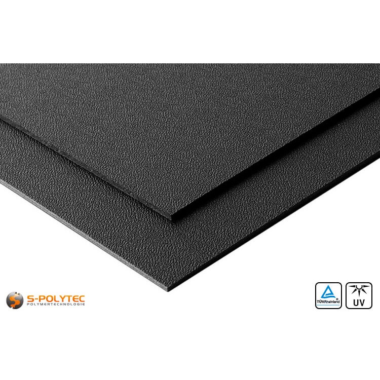 Black ASA/ABS as standard sheet in thicknesses of 2mm-4mm - detailed view