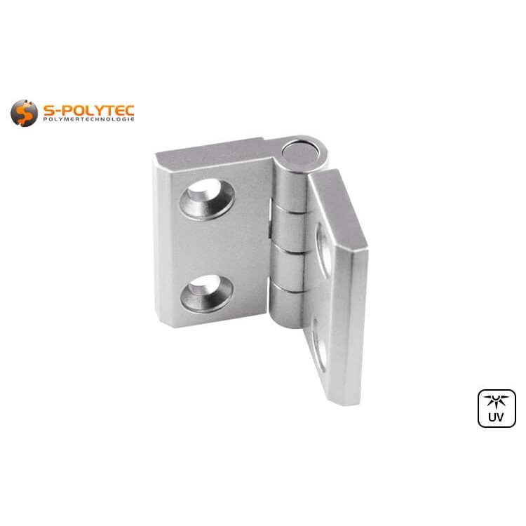 Metal hinge for aluminium construction profiles