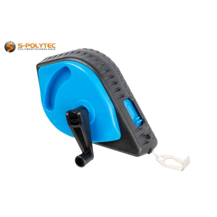 The refillable chalk line is supplied with 115g of highly visible blue chalk