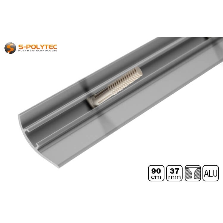 Thanks to flexible slat dowels, the aluminium adjustment profiles compensate for height differences of up to 17.5mm