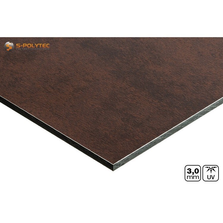 Detailed view of the structured decorative surface in rust effect