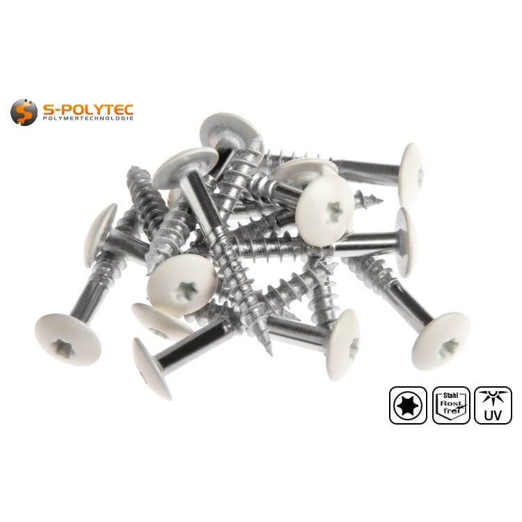 The white screws for Trespa® panels in White are made of A4 stainless steel