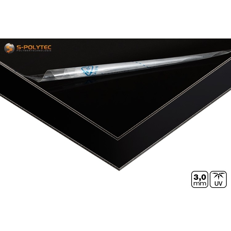 Aluminum composite panels with one-sided matt, one-sided glossy surface