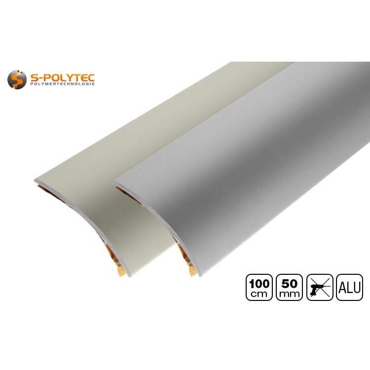 The wider floor profiles made of aluminium with a smooth surface are ideal for larger distances between floor coverings