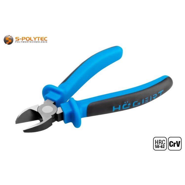 The side cutters have a lateral cutting edge with a bevel made of induction-hardened CrV steel	