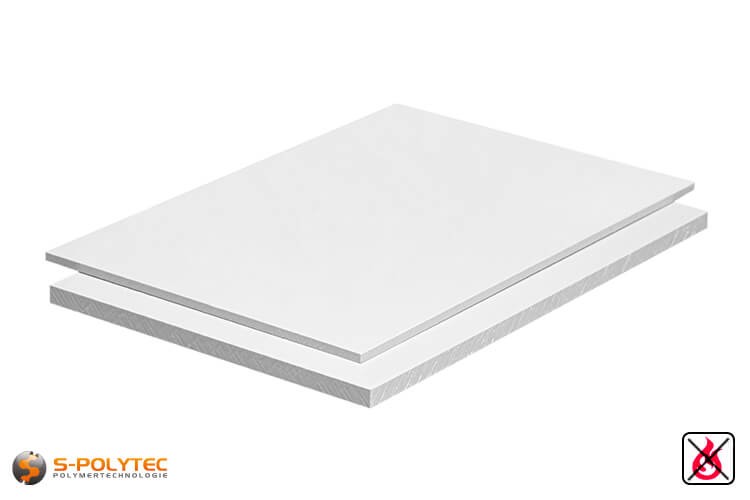 Our PVC sheets in white in standard format 2x1m