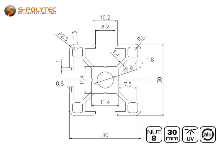 The construction profiles combine a very low weight with an enormous bending stiffness