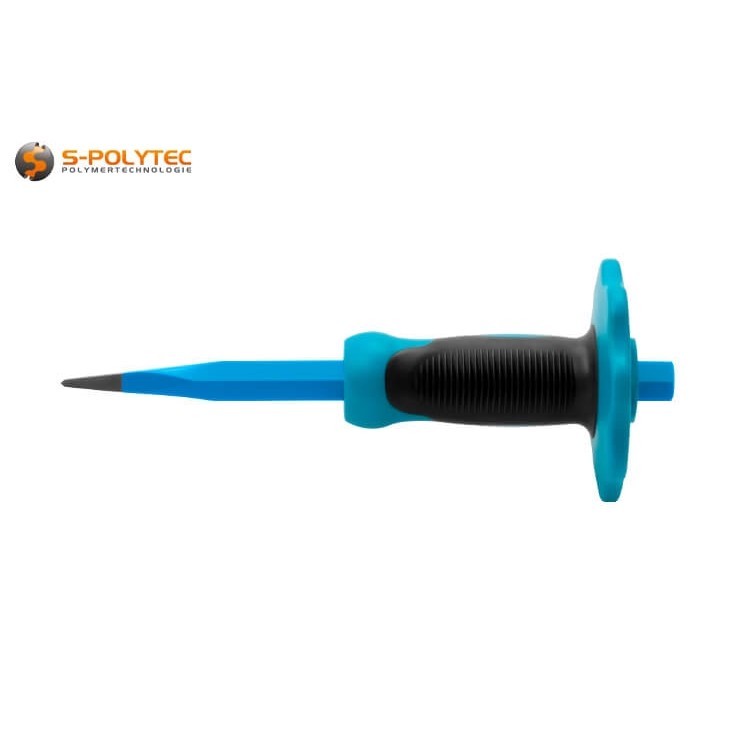 The wedge-shaped cutting edge is ideal for chiselling in stone, clinker or concrete