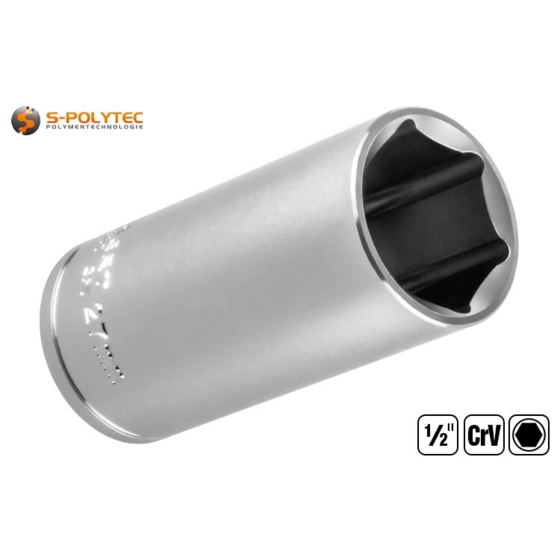 Socket with hexagon socket made of chrome vanadium steel for metric hexagon screws and nuts