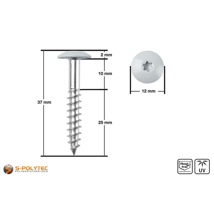 HPL facade screw 5,5 x 35mm in light grey