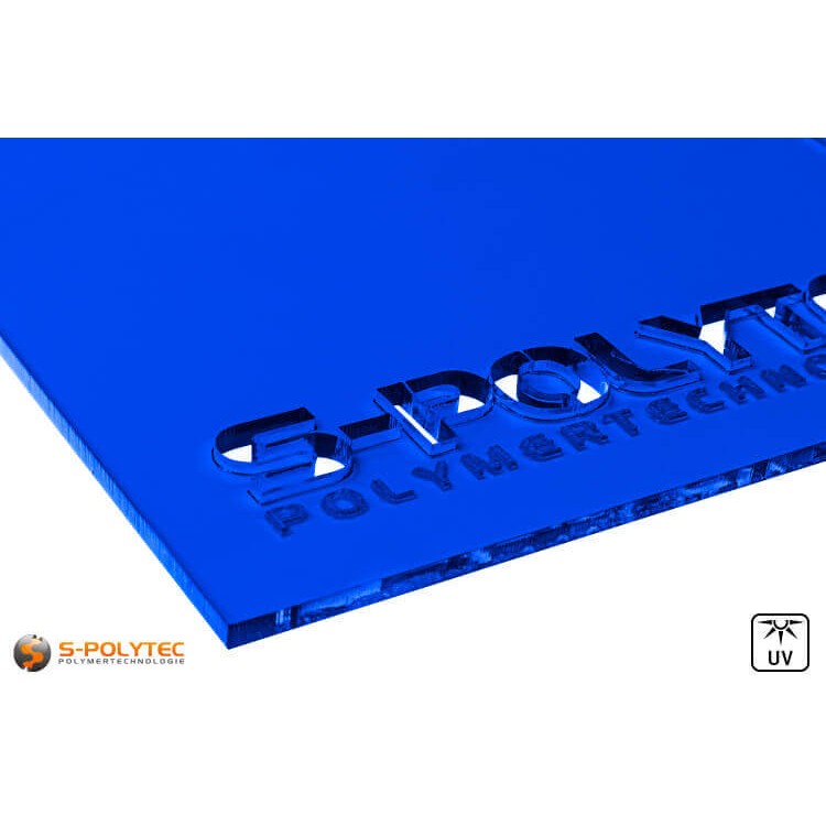 Acrylic glass blue transparent in lasercut