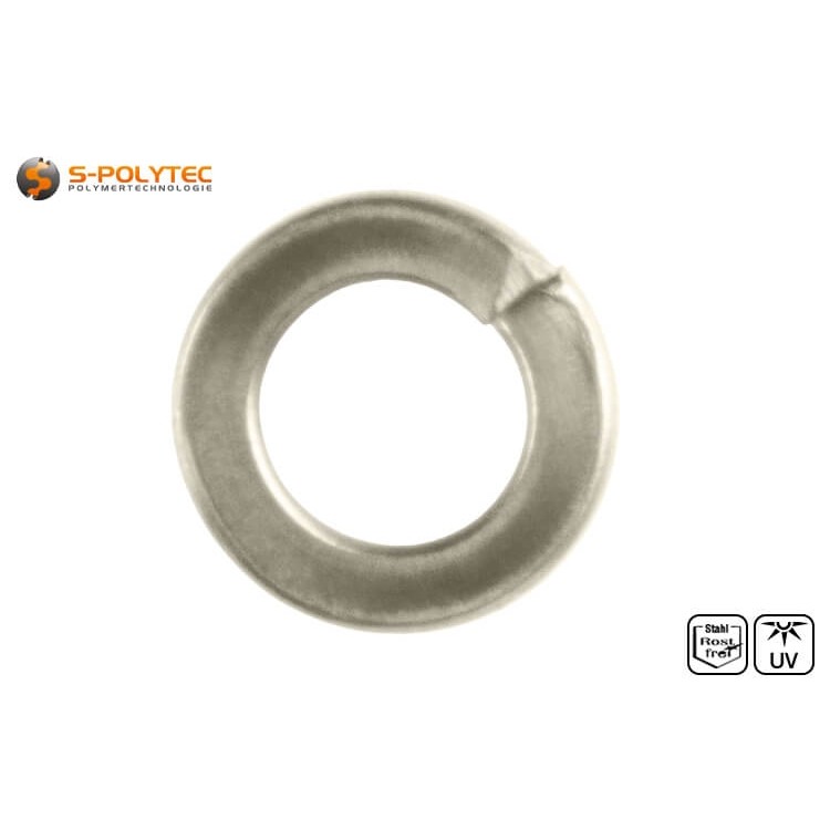 The spring rings as screw locks have an outer diameter of 9mm and an inner diameter of 5.3mm