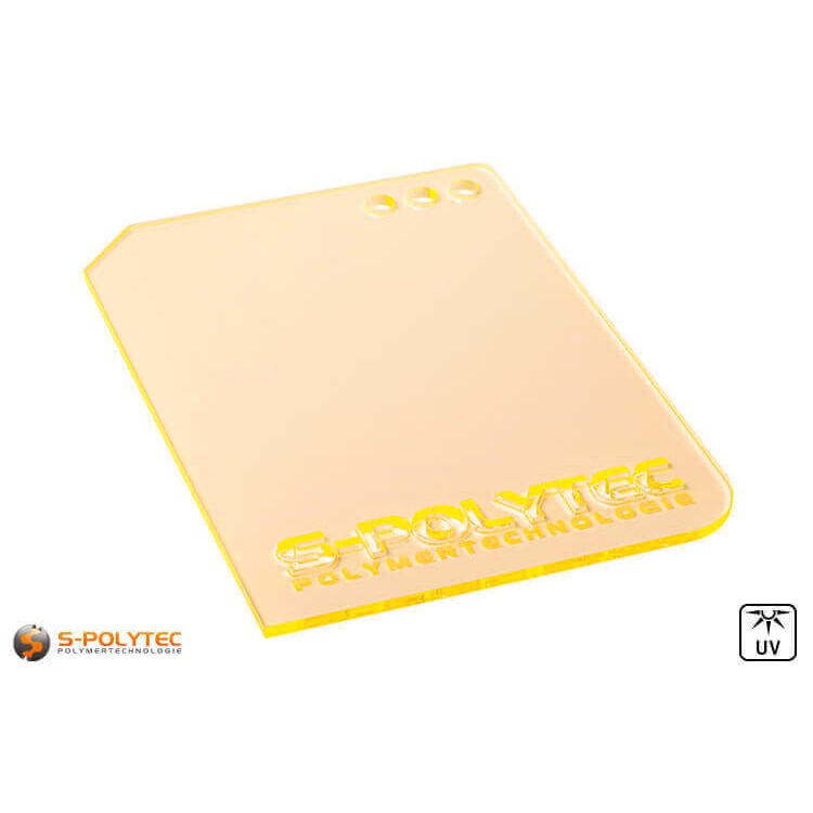 Acrylic sheets yellow fluorescent (Lasercut)