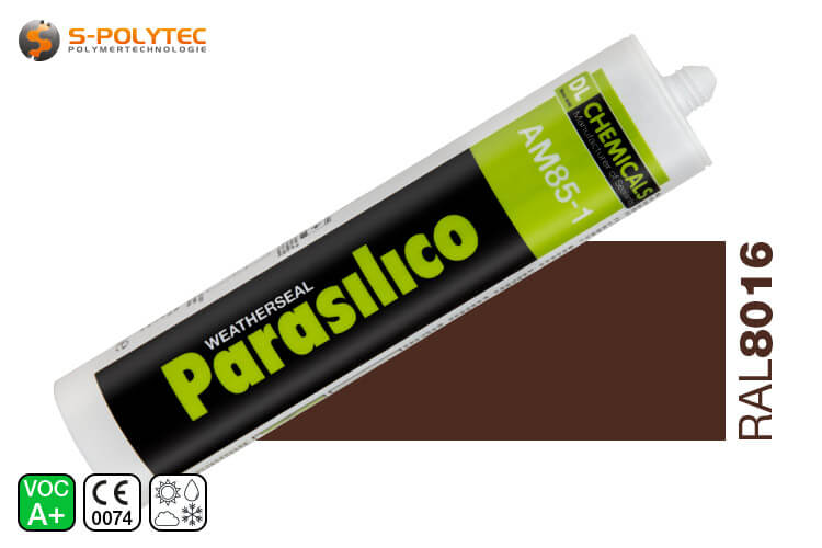 Silicone Parasilico AM-85 darkbrown in RAL8016 (mahoganybrown)